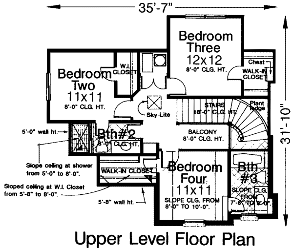 European Floor Plan - Upper Floor Plan #310-161
