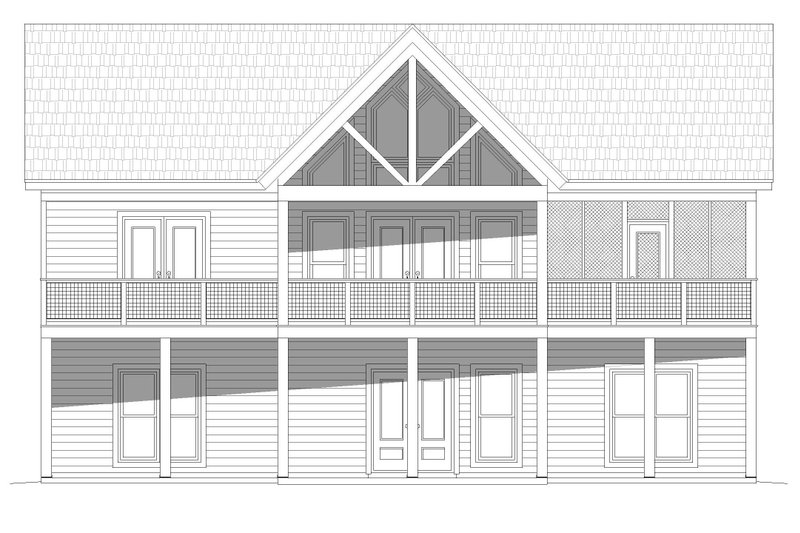 Architectural House Design - Exterior - Rear Elevation 1 for Traditional House Plan #932-505 - 3 bed, 2 bath