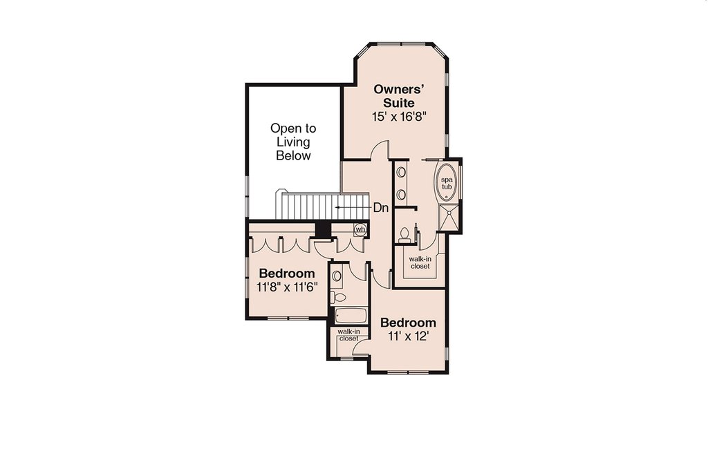 Floor Plan - Upper Floor for Craftsman House Plan #124-556 - 3 bed, 3.5 bath