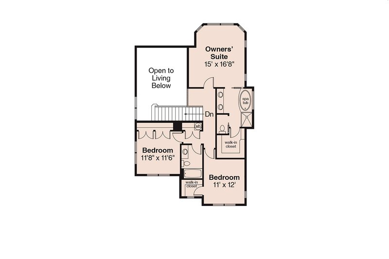 Home Plan - Floor Plan - Upper Floor for Craftsman House Plan #124-556 - 3 bed, 3.5 bath