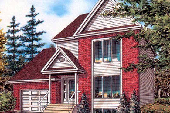 Exterior - Front Elevation for European House Plan #138-217 - 2 bed, 1 bath