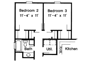 Floor Plan - Upper Floor for Cottage House Plan #410-193 - 1 bed, 1 bath