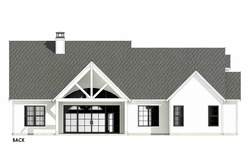 Dream House Plan - Exterior - Rear Elevation 1 for Farmhouse House Plan #1096-77 - 3 bed, 2 bath
