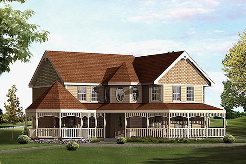 Victorian Style House Plan - 3 Beds 2.5 Baths 2370 Sq/Ft Plan #57-547