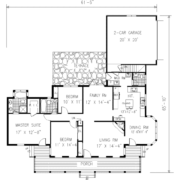 Home Plan - Southern Floor Plan - Main Floor Plan #3-133