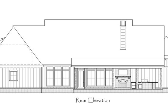 Exterior - Rear Elevation for Farmhouse House Plan #1074-90 - 4 bed, 3.5 bath