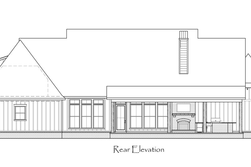 House Plan Design - Exterior - Rear Elevation for Farmhouse House Plan #1074-90 - 4 bed, 3.5 bath