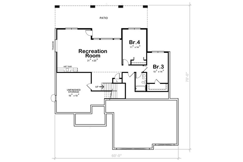 Craftsman Style House Plan - 4 Beds 3 Baths 3139 Sq Ft Plan #20-2499 