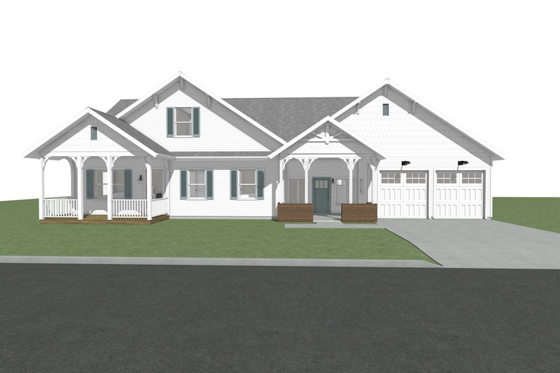 House Blueprint - Exterior - Front Elevation for Farmhouse House Plan #1109-26 - 3 bed, 3.5 bath