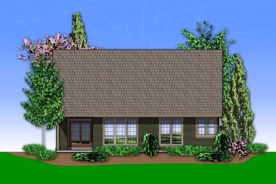 Exterior - Rear Elevation for Craftsman House Plan #48-551 - 3 bed, 2.5 bath