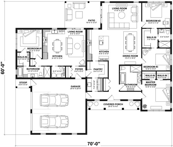 House Plan Design - Farmhouse Floor Plan - Main Floor Plan #23-2770