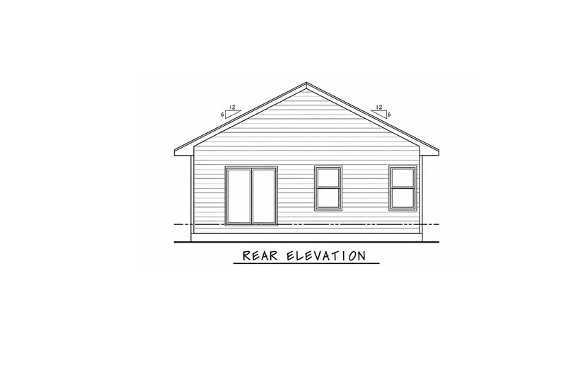 Home Plan - Exterior - Rear Elevation for Traditional House Plan #20-2640 - 3 bed, 2 bath