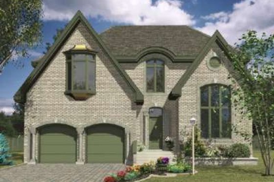 Exterior - Front Elevation for European House Plan #138-140 - 4 bed, 2.5 bath
