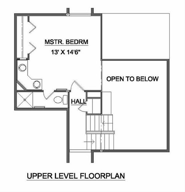 Contemporary Floor Plan - Upper Floor Plan #116-121