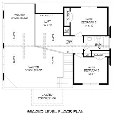 Floor Plan - Upper Floor for Traditional House Plan #932-440 - 3 bed, 2.5 bath