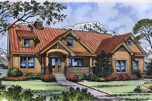 House Blueprint - Craftsman Exterior - Front Elevation Plan #417-238
