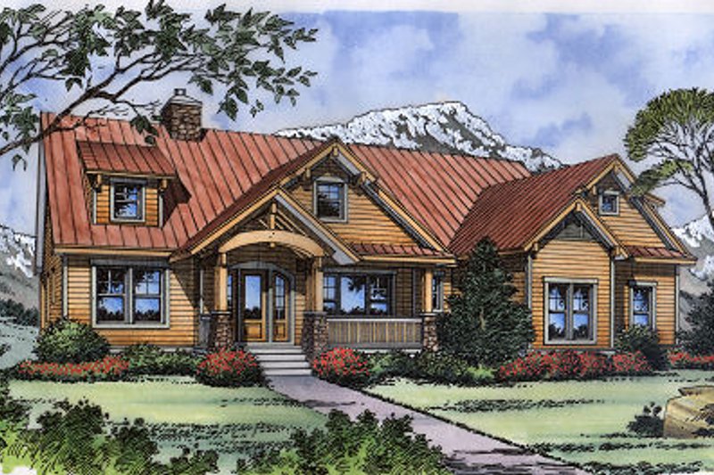Architectural House Design - Craftsman Exterior - Front Elevation Plan #417-238