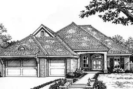 Exterior - Front Elevation for European House Plan #310-524 - 3 bed, 2.5 bath
