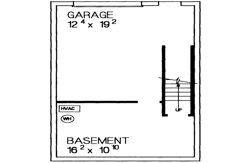 Dream House Plan - Floor Plan - Lower Floor for Colonial House Plan #72-475 - 2 bed, 1 bath