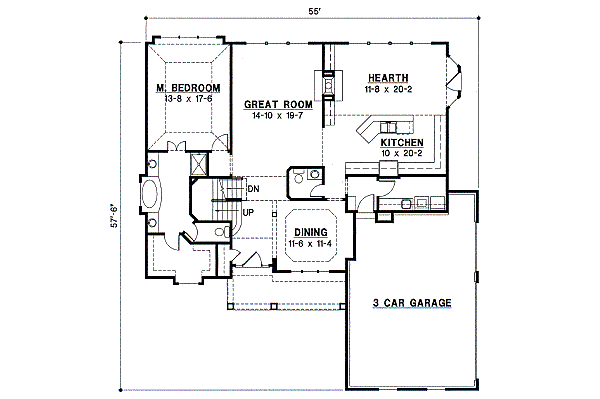Traditional Floor Plan - Main Floor Plan #67-720