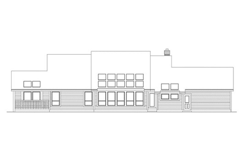 Dream House Plan - Exterior - Rear Elevation for Modern House Plan #57-266 - 3 bed, 2 bath