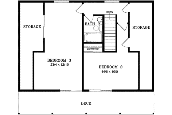 Floor Plan - Upper Floor for Country House Plan #1-947 - 3 bed, 2 bath