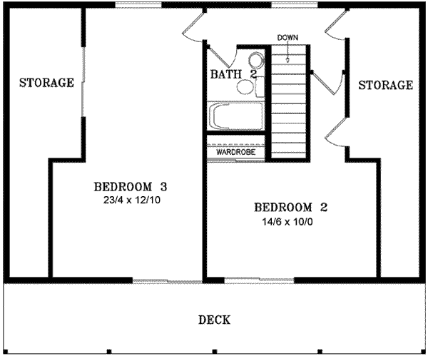 Architectural House Design - Country Floor Plan - Upper Floor Plan #1-947