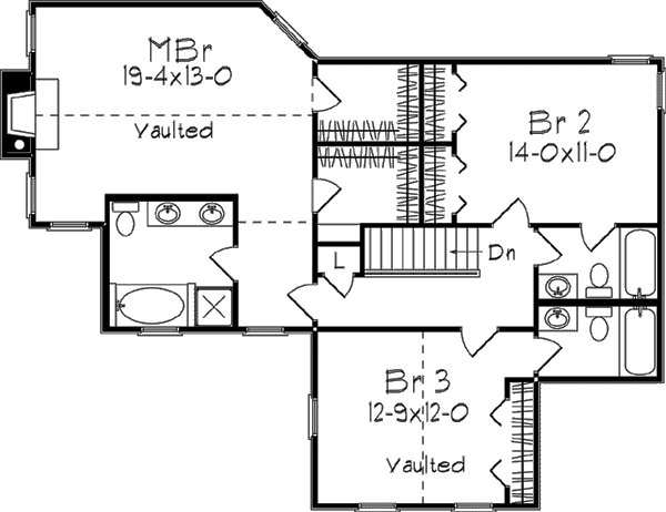 Country Floor Plan - Upper Floor Plan #57-132