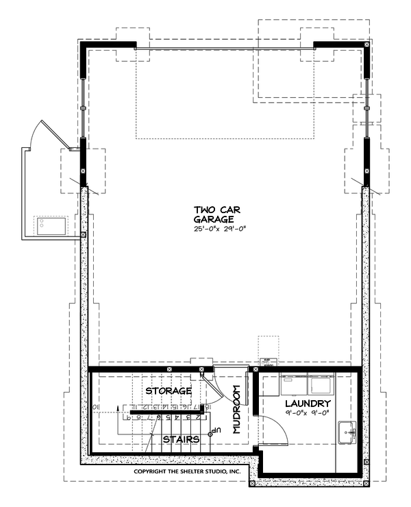 Craftsman Floor Plan - Lower Floor Plan #895-55