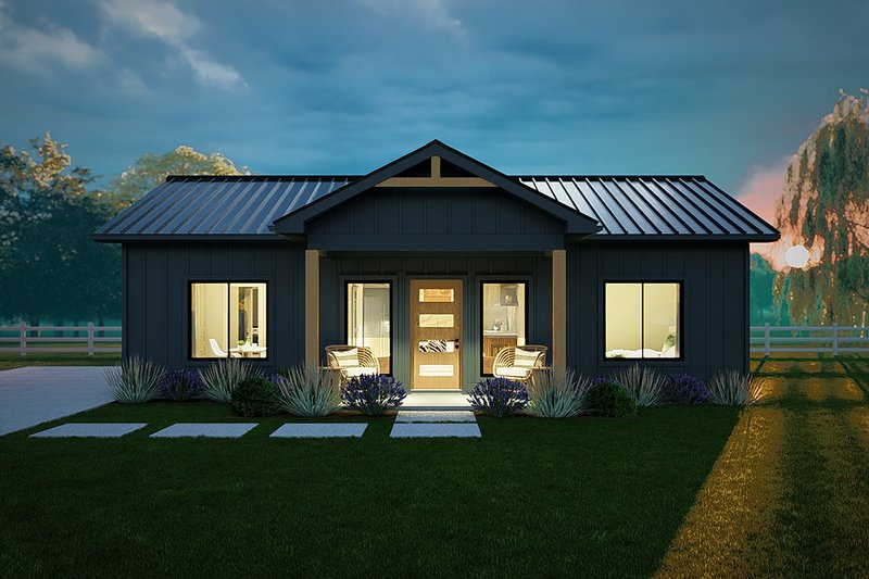 Dream House Plan - Exterior - Front Elevation 3 for Barndominium House Plan #126-305 - 2 bed, 2 bath