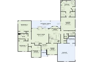 Floor Plan - Main Floor for European House Plan #17-135 - 4 bed, 2.5 bath