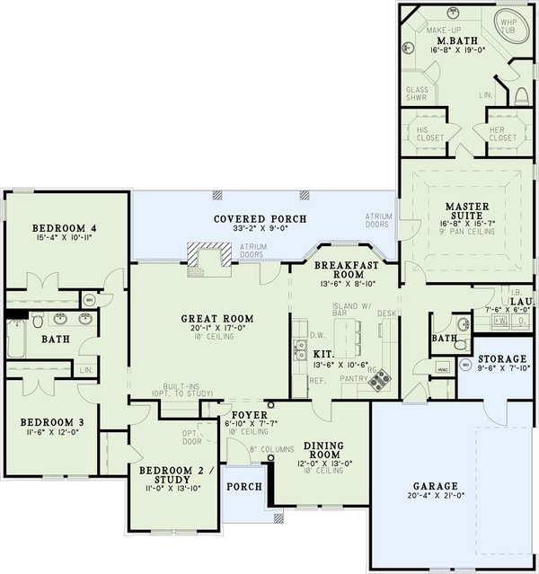 European Floor Plan - Main Floor Plan #17-135