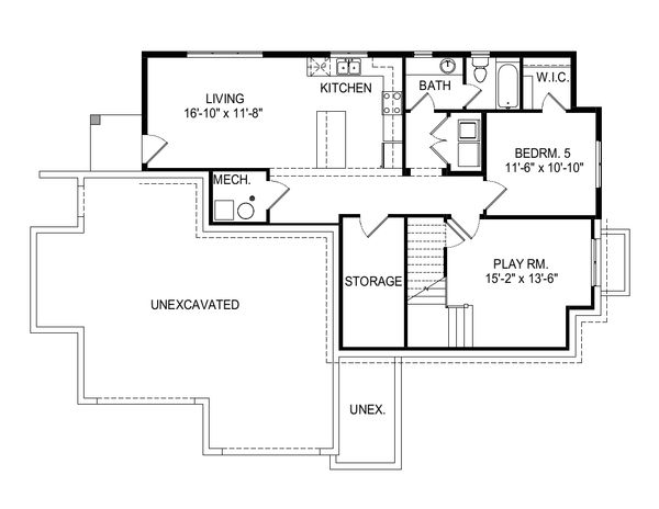 House Plan Design - Modern Floor Plan - Lower Floor Plan #920-112
