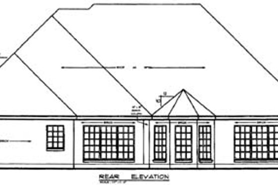 Exterior - Rear Elevation for European House Plan #42-272 - 4 bed, 2.5 bath