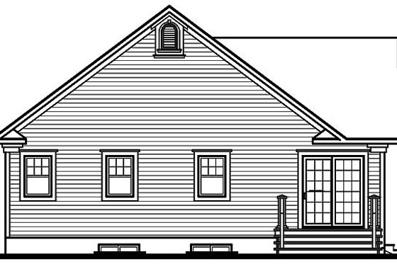 Exterior - Rear Elevation for Farmhouse House Plan #23-135 - 2 bed, 1 bath