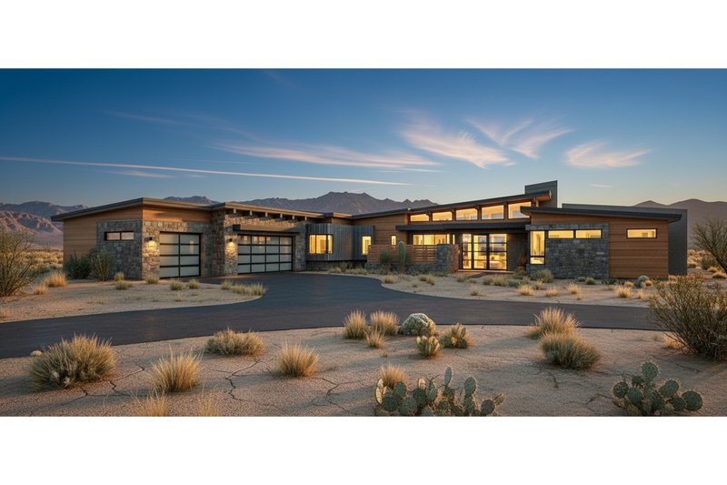 House Blueprint - Exterior - Front Elevation 4 for Modern House Plan #892-48 - 3 bed, 3.5 bath