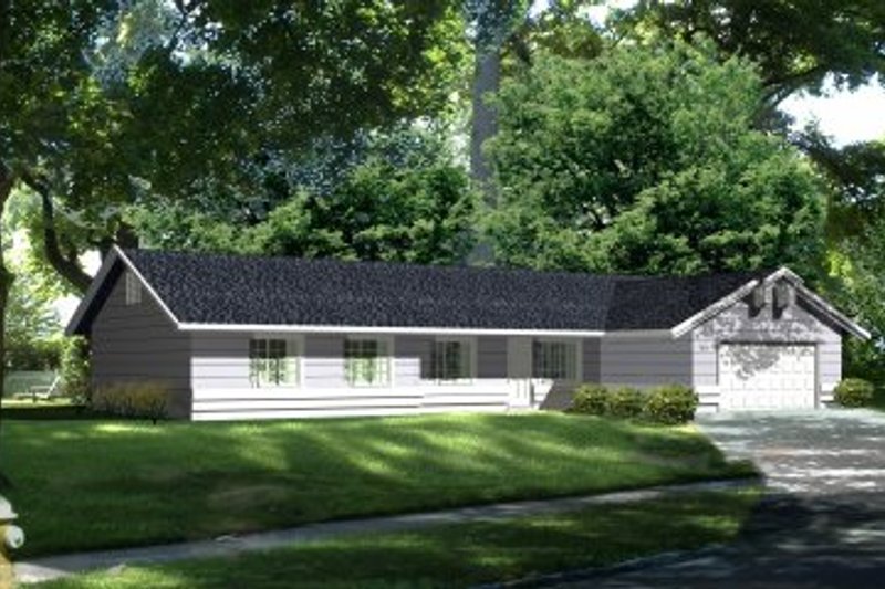 Architectural House Design - Ranch Exterior - Front Elevation Plan #1-406
