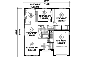 Floor Plan - Main Floor for Contemporary House Plan #25-4277 - 2 bed, 1 bath