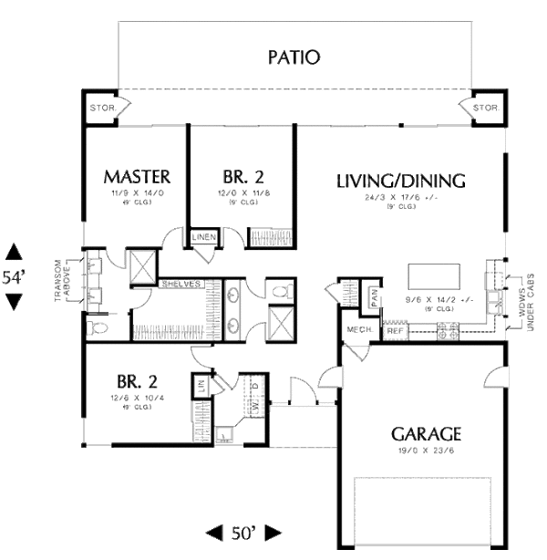 Home Plan - Modern Floor Plan - Main Floor Plan #48-470