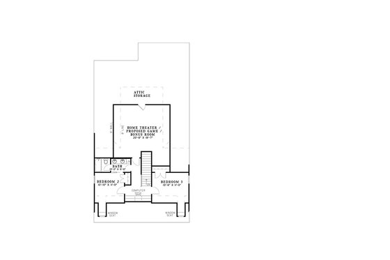 Floor Plan - Upper Floor for Country House Plan #17-2107 - 3 bed, 2.5 bath