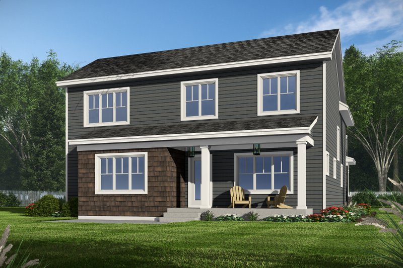 House Blueprint - Exterior - Rear Elevation for Bungalow House Plan #51-1355 - 3 bed, 2.5 bath