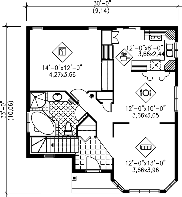Cottage Floor Plan - Main Floor Plan #25-1227