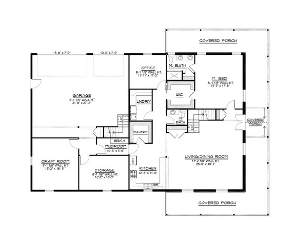 House Blueprint - Barndominium Floor Plan - Main Floor Plan #1064-373