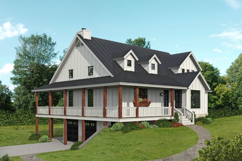 House Blueprint - Country Exterior - Front Elevation Plan #932-1319