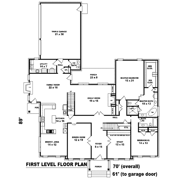 Southern Floor Plan - Main Floor Plan #81-1650