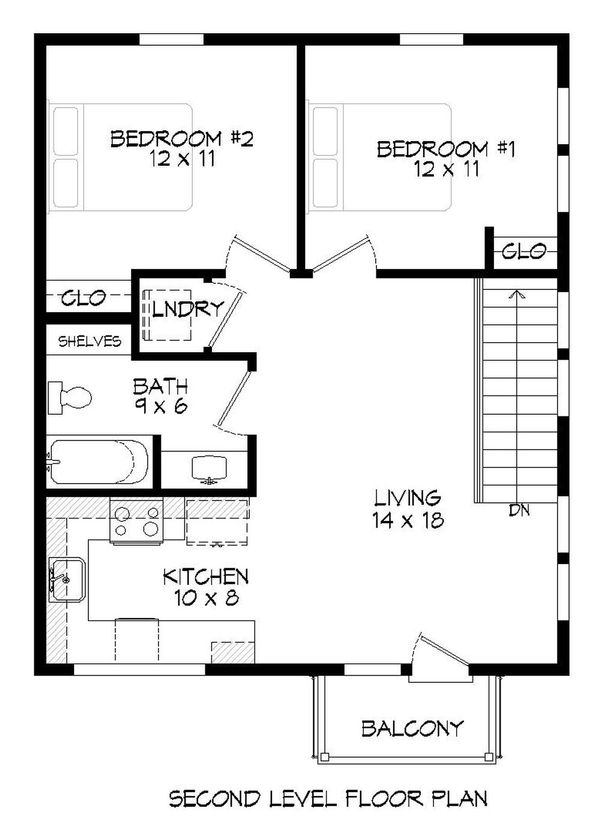 Home Plan - Southern Floor Plan - Upper Floor Plan #932-98