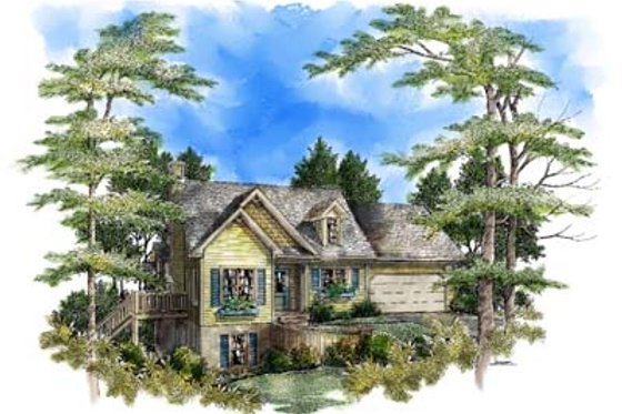 Exterior - Front Elevation for Traditional House Plan #71-102 - 3 bed, 2 bath