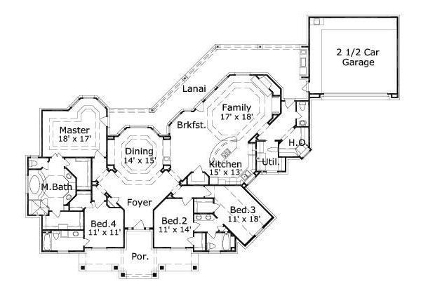 European Floor Plan - Main Floor Plan #411-537