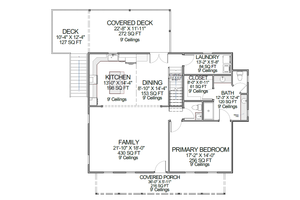 Floor Plan - Main Floor for Country House Plan #1116-34 - 3 bed, 2.5 bath