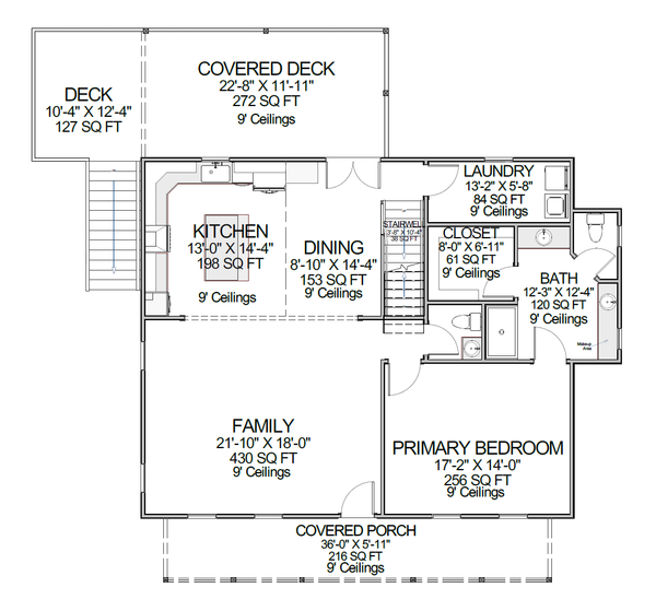 House Design - Country Floor Plan - Main Floor Plan #1116-34